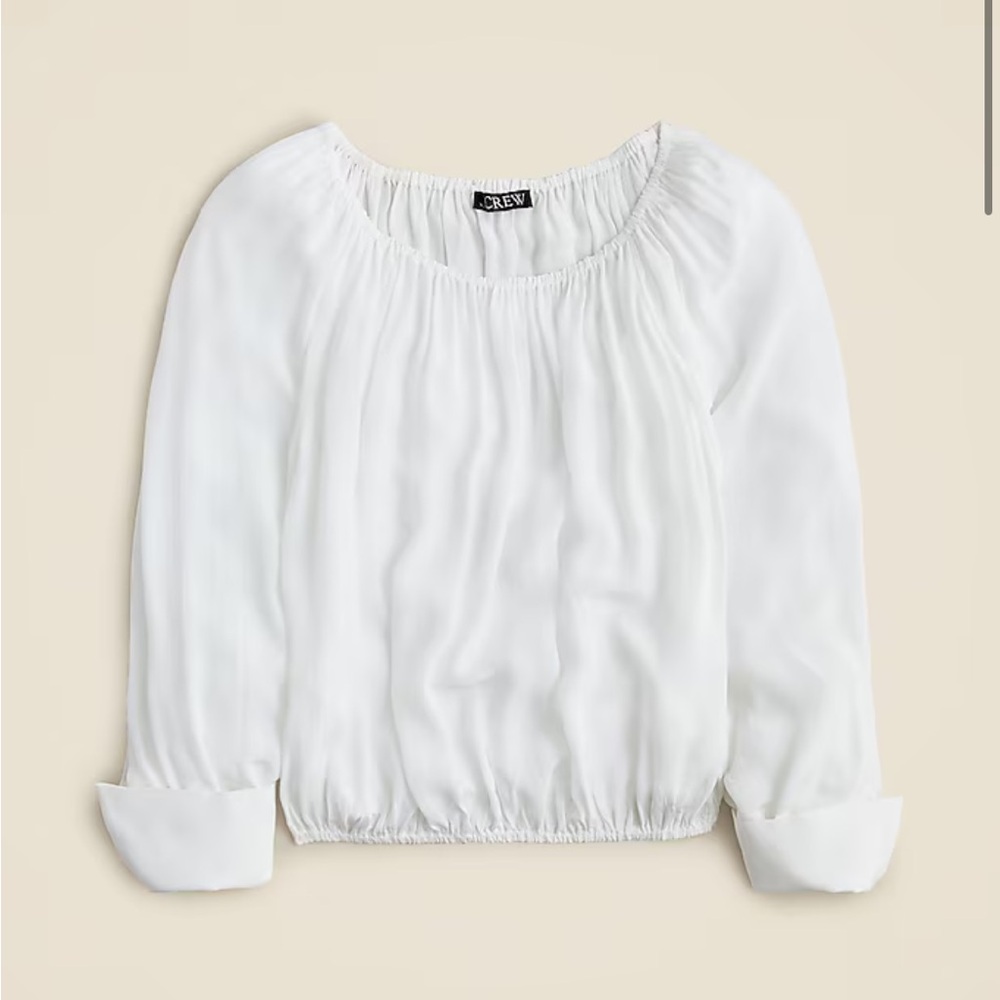 J. Crew Ivory Gathered Blouse